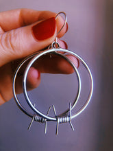 Load image into Gallery viewer, Barbed Wire Dangle Hoops
