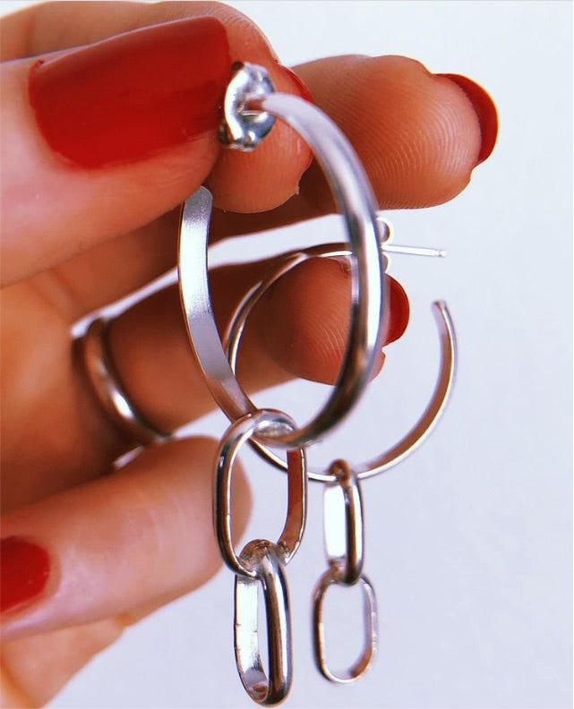 Hoop and Chain Earrings